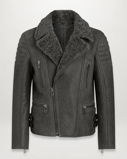 Veste En Peau De Mouton Belstaff Homme Fraser Grise Soldes BI3609127